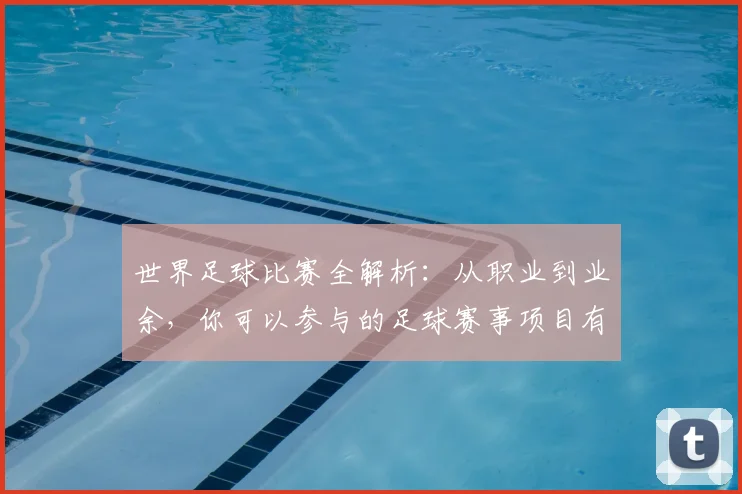 世界足球比赛全解析:从职业到业余,你可以参与的足球赛事项目有哪些?